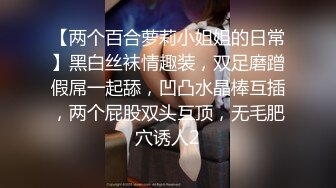 【两个百合萝莉小姐姐的日常】黑白丝袜情趣装，双足磨蹭假屌一起舔，凹凸水晶棒互插，两个屁股双头互顶，无毛肥穴诱人2